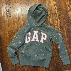 GAP M/8 green floral hoodie